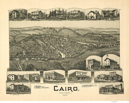Cairo, West Virginia 1899 Bird's Eye View - Flint