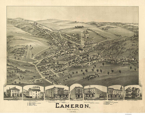 Cameron, West Virginia 1899 Bird's Eye View