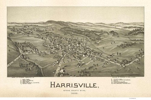 Harrisville, West Virginia 1899 Bird's Eye View