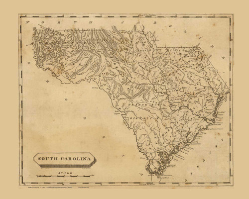 South Carolina 1812 Lewis - Old State Map Reprint