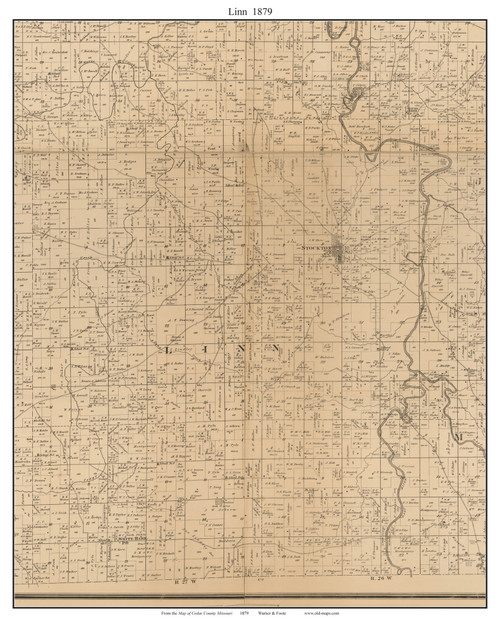 Linn - Stockton - White Hare - Umber View Heights, Missouri 1879 Old Town Map Custom Print Cedar Co.