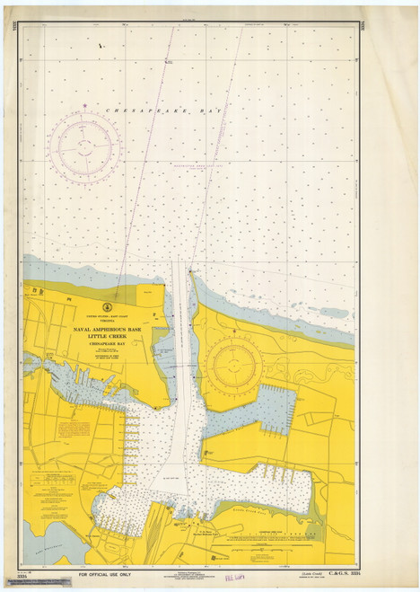 Naval Base Little Creek 1966 - Old Map Nautical Chart AC Harbors 3334 - Virginia