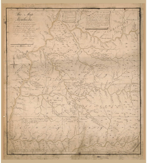Kentucky 1784 Filson MS - Old State Map Reprint