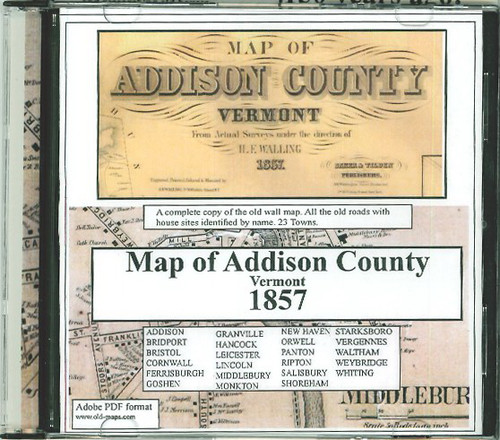 Map of Addison County, Vermont, 1857, CDROM Old Map