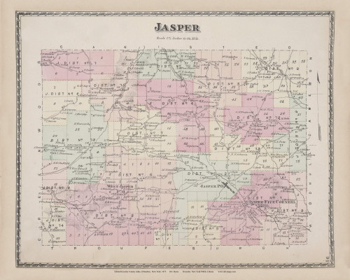 Jasper, New York 1873 - Old Town Map Reprint - Steuben Co. Atlas 91