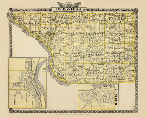 Jo-Daviess County, 1876 Illinois - Old Map Reprint - Warner & Beers Illinois State Atlas