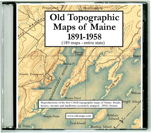 Old Topographic Maps of Maine 1891-1958, CDROM Old Map