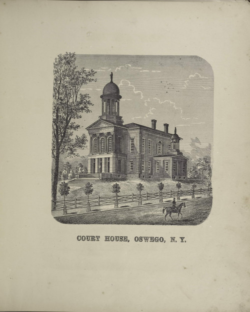Court House, New York 1867 - Old Town Map Reprint - Oswego Co.