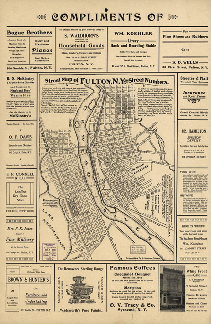 Fulton 1903 - Old Map Reprint - New York Cities Other Oswego Co.