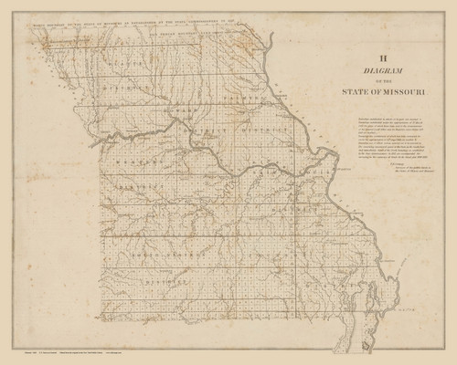 Missouri 1848 U.S. Surveyor General - Old State Map Reprint