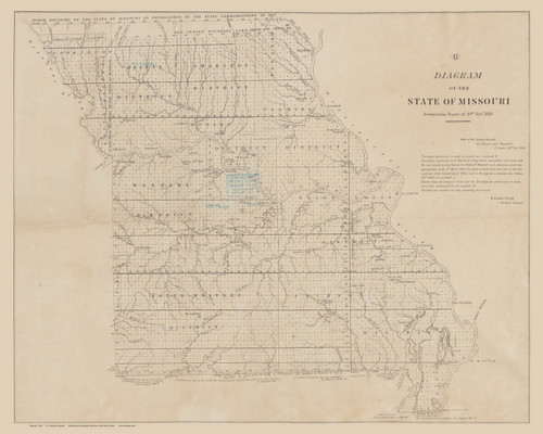 Missouri 1850 U.S. Surveyor General - Old State Map Reprint