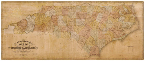 North Carolina 1833 Brazier - Old State Map Reprint