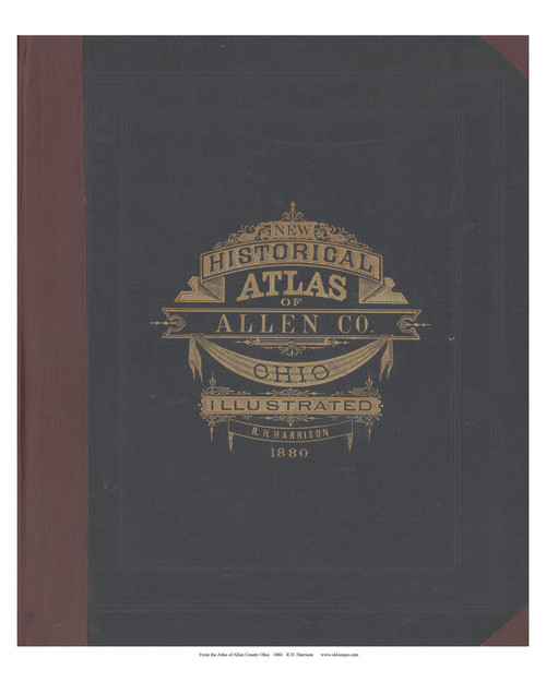 Cover - Ohio 1880 Old Town Map Custom Reprint - Allen Co. Atlas