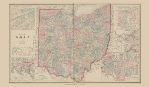 Ohio - Ohio 1880 Old Town Map Custom Reprint - Allen Co. Atlas