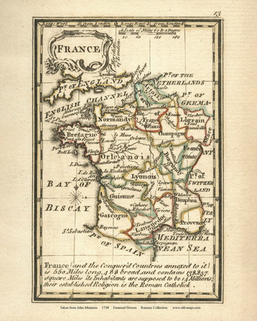 France - 1758 Bowen 17 - World Atlases