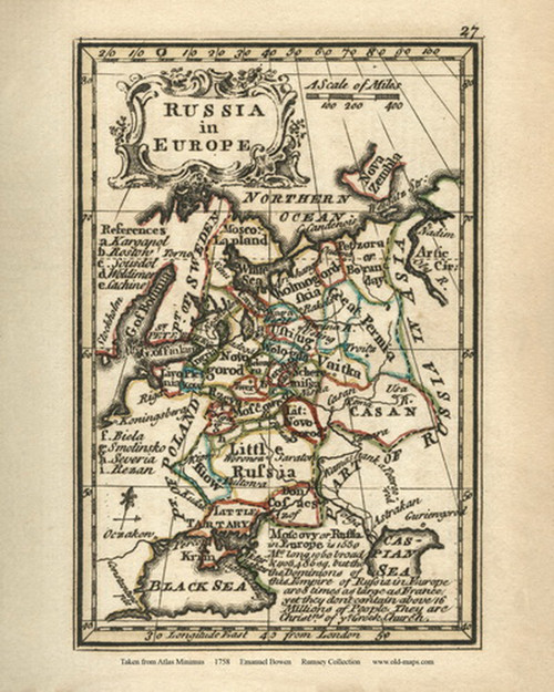 Russia in Europe - 1758 Bowen 31 - World Atlases