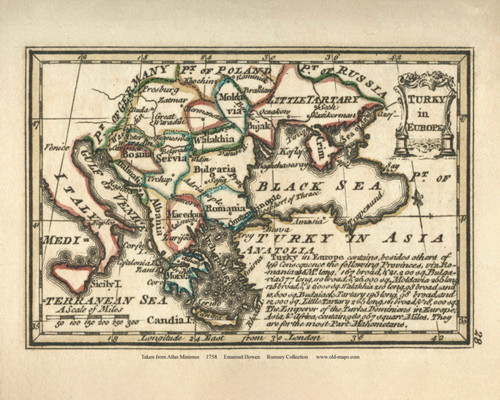 Turkey in Europe - 1758 Bowen 32 - World Atlases