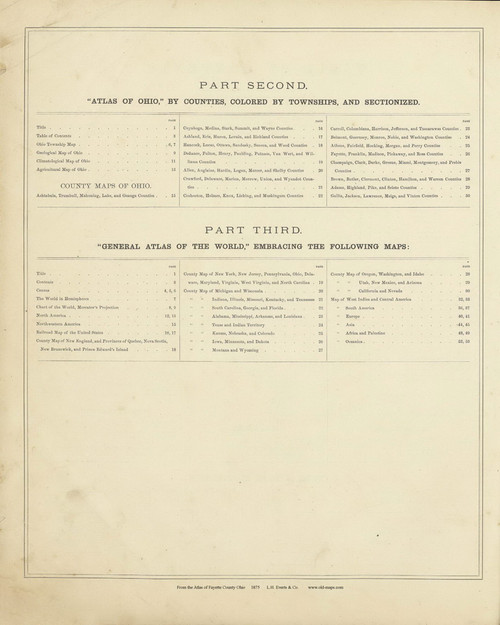 Table of Contents 2 - Ohio 1875 Old Town Map Custom Reprint - Fayette Co. Atlas 4