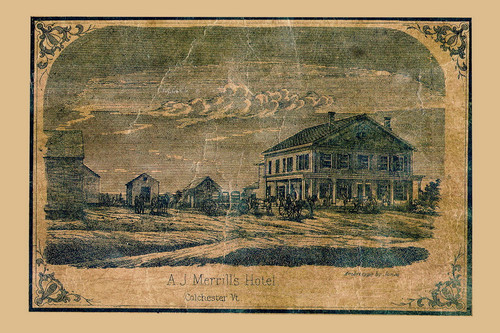 Merrills Hotel - Colchester, Vermont 1857 Old Town Map Custom Print - Chittenden Co.