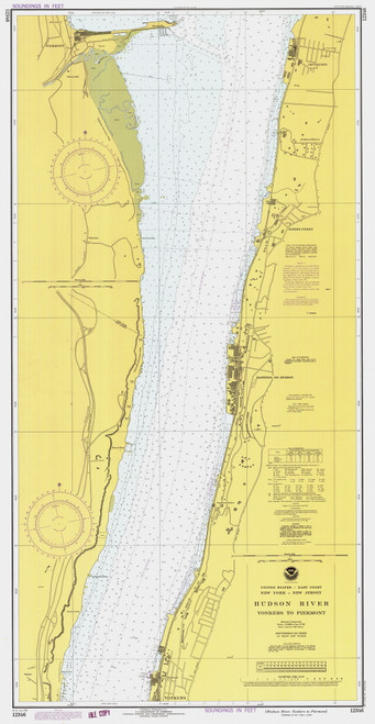 Hudson River - Yonkers to Piermont 1979 - Old Map Nautical Chart AC Harbors 748 - New York