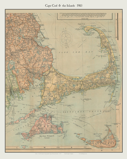 Cape Cod 1903 Scarborough - Old Map Custom Print CC-All