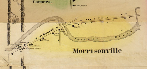 Morrisonville, Plattsburgh, New York 1856 Old Town Map Custom Print - Clinton Co.