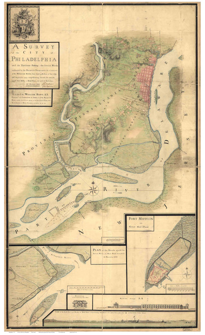 Philadelphia 1777 - Nicole - Old Map Reprint PA Cities
