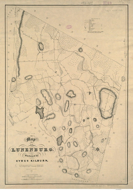 Lunenburg 1833 - Old Map  Worcester County - Massachusetts Cities Other
