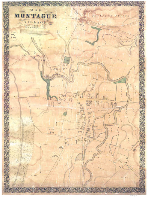 Montague 1855 - Old Map Reprint Franklin County - Massachusetts Cities Other