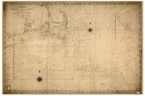Nantucket Shoals 1813 Lambert (Seacoast - Nantucket Shoals) - Old Map Custom Print CC-Seacoast