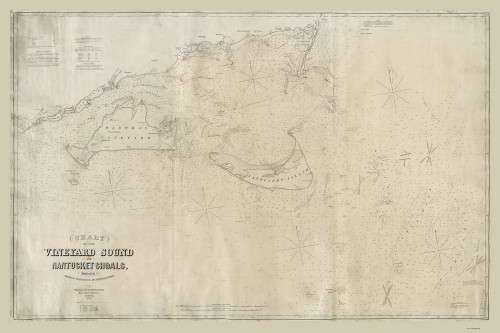 Martha's Vineyard & Nantucket Shoals 1874 Eldridge (Seacoast - Nantucket Shoals) - Old Map Custom Print CC-Seacoast