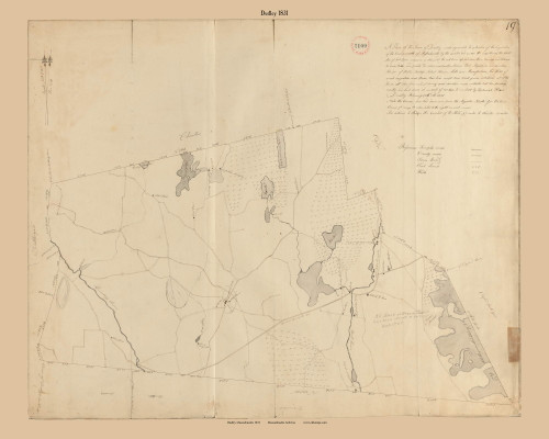 Dudley, Massachusetts 1831 Old Town Map Reprint - Roads Homeowner Names Place Names Massachusetts Archives