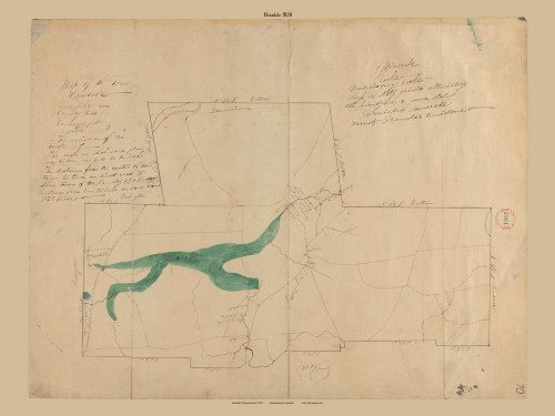 Hinsdale, Massachusetts 1830 Old Town Map Reprint - Roads Place Names Massachusetts Archives