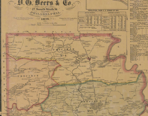 Precinct 4, Salvisa, Oregon - Mercer County, Kentucky 1876 Old Town Map Custom Print - Mercer Co.