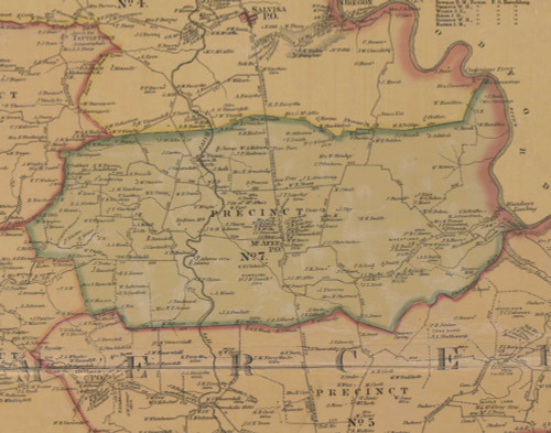Precinct 7, McAfee - Mercer County, Kentucky 1876 Old Town Map Custom Print - Mercer Co.