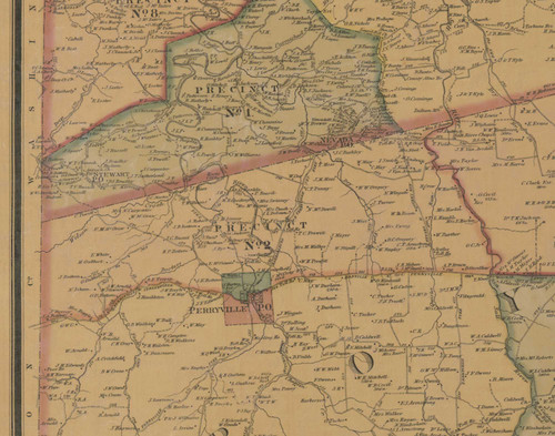 Precinct 2 (Perryville) - Boyle County, Kentucky 1876 Old Town Map Custom Print - Boyle Co.