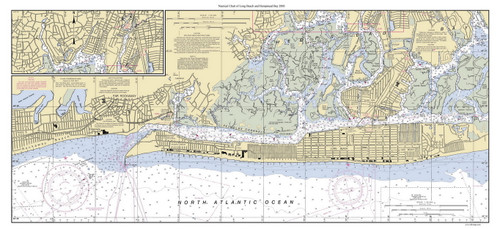Nautical Chart of Long Beach and Hempstead Bay 2003 - Old Map Nautical Chart AC Harbors 12352 Custom - New York