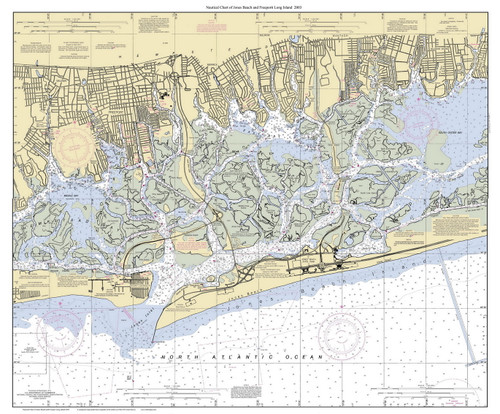 Nautical Chart of Jones Beach and Freeport Long Island 2003 - Old Map Nautical Chart AC Harbors 12352 Custom - New York