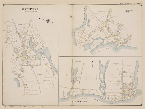 Mattituck, Orient, New Suffolk, New York 1909 - Old Town Map Reprint - Suffolk Co. Atlas North Vol. 2 Page 27