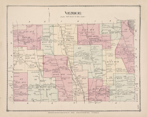 Venice, New York 1875 - Old Town Map Reprint - Cayuga Co. Atlas 120