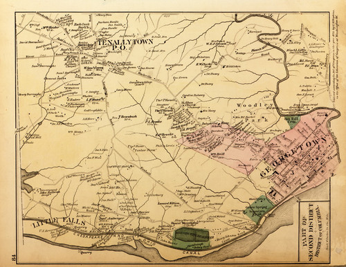 Second District (part of) - Tenallytown, Little Falls, Georgetown, Woodley Park, etc., Maryland 1879 Old Map Reprint - Washington DC (Montgomery MD Atlas)