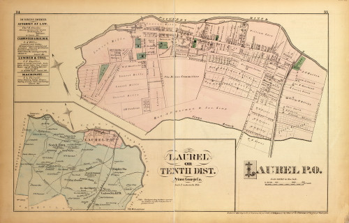Laurel District No. 10 and Laurel Village - Scotch Town, Shipley Station, Contees Station, etc., Maryland 1879 Old Map Reprint - Prince George Co. (Montgomery MD Atlas)