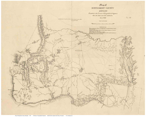 Montgomery County Maryland 1863 - Old Map Reprint