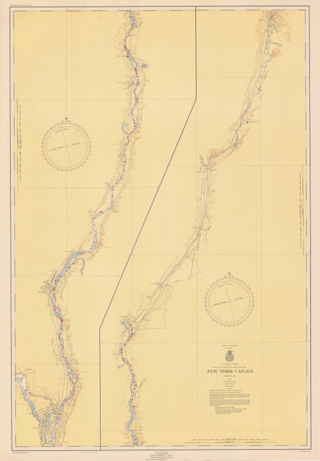 Champlain Canal 1952a New York Canals & Lakes Chart Reprint 181