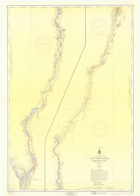 Champlain Canal 1959b New York Canals & Lakes Chart Reprint 181
