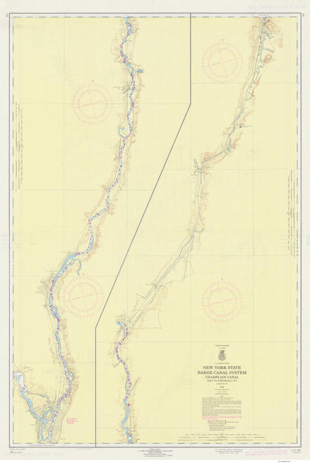 Champlain Canal 1962b New York Canals & Lakes Chart Reprint 181