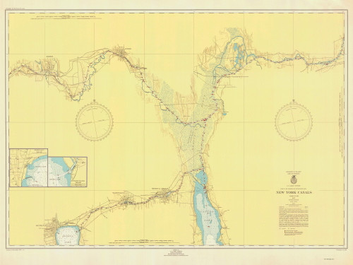 Cayuga & Seneca Canal 1947 New York Canals & Lakes Chart Reprint 186