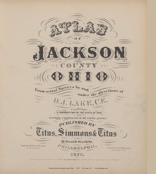 Title Page - Ohio 1875 Old Town Map Custom Reprint - Jackson Co. Atlas 1