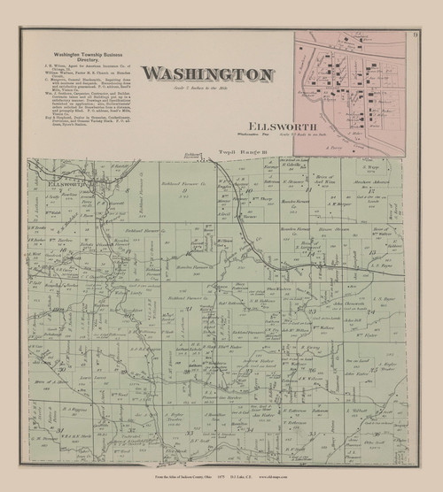 Washington Ohio 1875 Old Town Map Custom Reprint - Jackson Co. Atlas 6