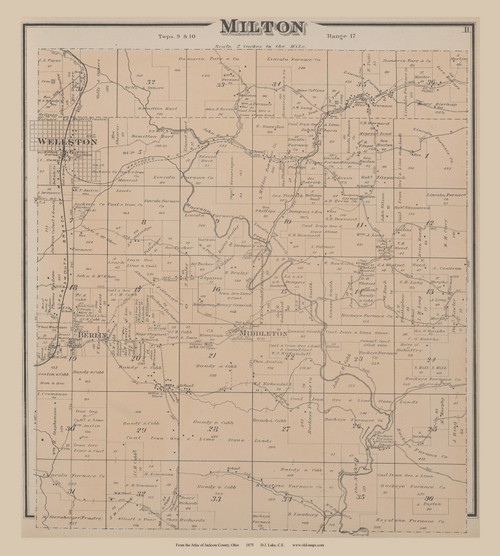 Milton Ohio 1875 Old Town Map Custom Reprint - Jackson Co. Atlas 7